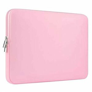 Geanta laptop 17inch, fermoar inchidere, neopren, 42 x 30 x 1, 5cm, roz imagine