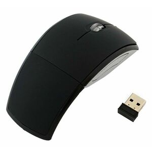 Mouse optic pliabil fara fir, forma ergonomica, intrare USB, 1200DPI, 11 x 6 x 3, 5cm, negru imagine