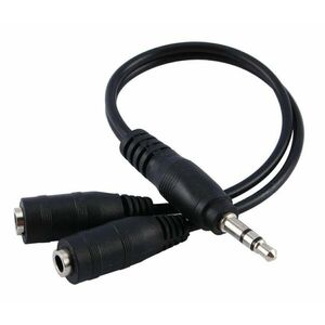 Cablu jack audio universal, player MP3, TV, DVD, consola, amplificatoare audio, lungime cablu 21cm, negru imagine