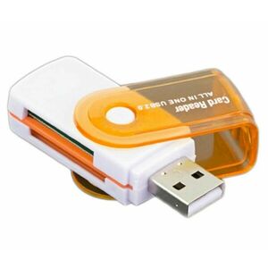 Cititor carduri, USB 2.0, 60 MB/s, alb portocaliu imagine