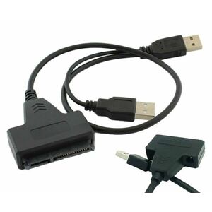 Adaptor USB 2.0 - Sata 2.5, 22 pini, plastic, negru imagine
