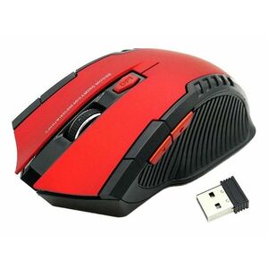 Mouse optic fara fir 800/1600 DPI, intrare USB, forma ergonomica, functie standby, 11, 5 x 7, 5 x 3, 5cm, rosu/negru imagine