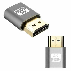 Adaptor - Emulator HDMI, compatibilitate Windows / Mac OS / Linux, plastic, 4K, gri imagine