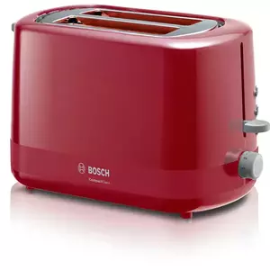 Prajitor paine Bosch TAT3A114, 800 W, 2 felii, Functie dezghetare si incalzire, Rosu imagine