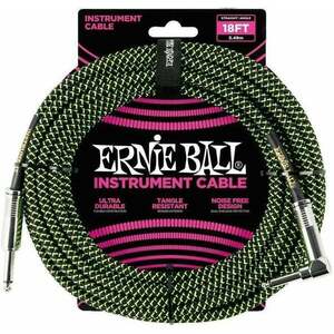 Ernie Ball P06082-EB Negru-Verde 5, 5 m Drept - Oblic imagine