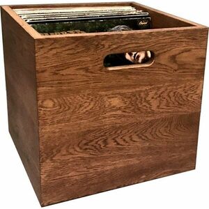Music Box Designs A Whole Lotta Rosewood (oiled)- 12 Inch Oak Vinyl Record Storage Box Cutia Cutie pentru înregistrări LP imagine