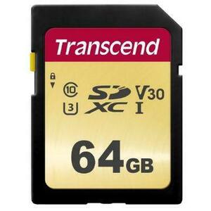 Card de memorie Transcend TS64GSDC500S, SDXC, 64GB, Clasa 10 UHS-I U3 imagine