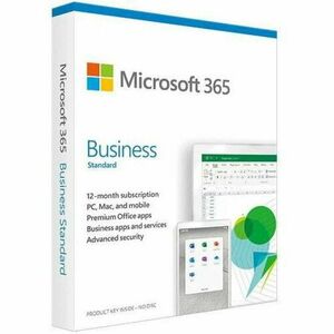 Office 365 Business Standard 64-bit, Engleza, Subscriptie 1 An, 1 Utilizator, Medialess Retail imagine