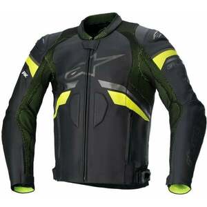 Alpinestars GP Plus R V3 Rideknit Leather Jacket Negru/Galben Florescent 50 Geaca de piele imagine