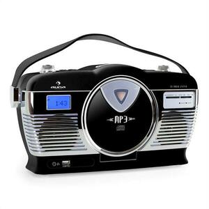 Auna Radio portabil Retro Vintage RCD-70 culoare neagră imagine