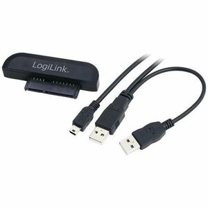 Adaptor LOGILINK AU0011A, USB 2.0 - SATA, 6cm, USB suplimentar pentru extra power (Negru) imagine