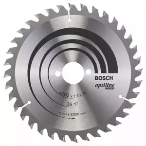 Panza de ferastrau circular Bosch Optiline Wood, 190 x 30 mm, 36 dinti imagine