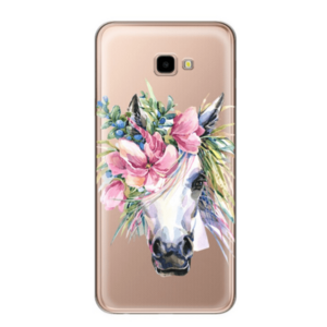 Protectie Spate Lemontti Art Watercolor Unicorn LEMHSPJ4PTWU pentru Samsung Galaxy J4 Plus (Multicolor) imagine