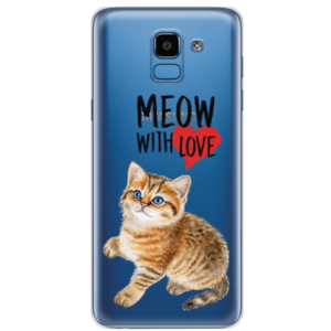 Protectie Spate Lemontti Art Meow With Love LEMHSPJ618MLV pentru Samsung Galaxy J6 2018 (Multicolor) imagine