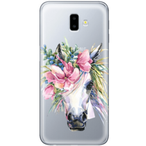 Protectie Spate Lemontti Art Watercolor Unicorn LEMHSPJ6PTWU pentru Samsung Galaxy J6 Plus (Multicolor) imagine