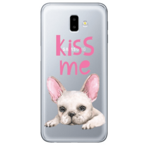 Protectie Spate Lemontti Art Pug Kiss LMSAJ610M28 pentru Samsung Galaxy J6 Plus (Multicolor) imagine