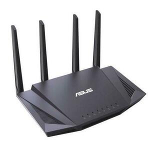 Router Wireless ASUS RT-AX58U, Gigabit, Dual Band, 3000 Mbps, 4 Antene externe (Negru) imagine