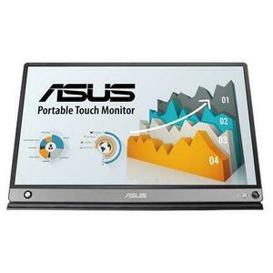 Monitor Portabil IPS LED ASUS 15.6inch MB16AMT, Full HD (1920 x 1080), USB Tip-C, Touch, Micro HDMI, Boxe (Gri) imagine
