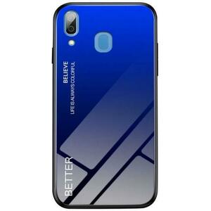 Protectie Spate Lemontti Glass Case EDA00077605F pentru Samsung Galaxy A30 (Negru/Albastru) imagine