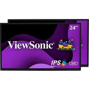 Kit doua monitoare IPS WLED ViewSonic 24inch VG2448_H2, Full HD (1920x1080), VGA, HDMI, DisplayPort, Boxe (Negru) imagine