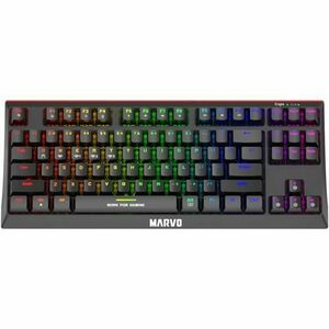 Tastatura Marvo KG953W TKL, wireless, Blue Switch, Bluetooth, iluminare Rainbow, USB, negru imagine