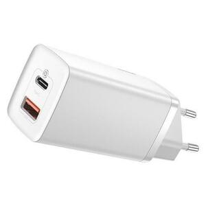 Incarcator retea Baseus GaN2 Lite, USB/USB-C, Quick Charge 4.0, Power Delivery 3.0, 65W, Alb imagine