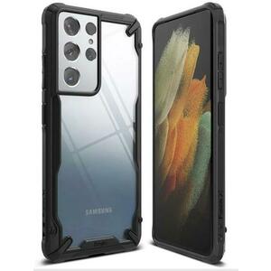 Husa de protectie Ringke FUSION X, pentru Samsung Galaxy S21 Ultra (Negru/Transparent) imagine