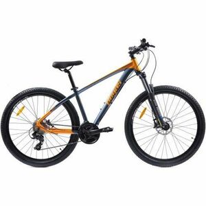 Bicicleta MTB Pegas Drumet, cadru aluminiu, marime S, 24 viteze, manete schimbator Shimano, frane disc fata/spate, roti 27.5 inch, Portocaliu imagine