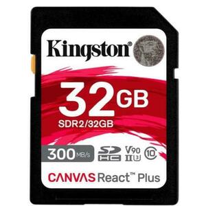 Card de memorie Kingston Canvas React Plus SDHC, 32GB, UHS-II U3, Class 10, V90 imagine