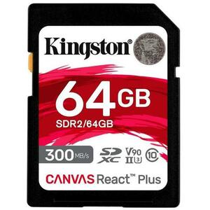Card de memorie Kingston Canvas React Plus SDXC, 64GB, UHS-II U3, Class 10, V90 imagine