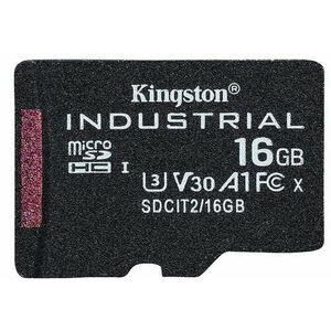 Card de memorie Kingston Industrial microSD, 16GB, UHS-U3, Clasa 10, 100MB/s + adaptor SD imagine