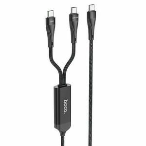 Cablu de date Borofone U102 Super, USB Type-C - 2 x USB Type-C, 1.2 m, 100W, Negru imagine