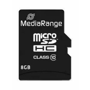 Card de memorie MediaRange MicroSDHC, 8GB, Clasa 10 + Adaptor SD imagine