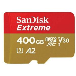 Card de memorie SanDisk Extreme MicroSDXC, 400GB, UHS-I U3, Clasa 10, V30 + Adaptor SD imagine