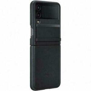 Husa de protectie Samsung Flap Leather Cover pentru Samsung Galaxy Z Flip 4, Negru imagine