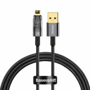 Cablu de date Baseus CATS000401, USB - Lightning, 2.4A, 1m, Negru imagine