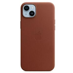 Protectie Spate Apple Leather pentru Apple iPhone 14 Plus, Magsafe (Maro) imagine