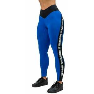Nebbia High Waisted Side Stripe Leggings Iconic Blue XS Fitness pantaloni imagine