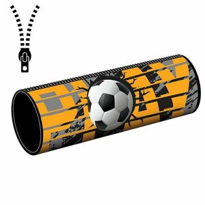 Penar tip borseta, imprimeu fotbal, compartiment captusit, fermoar, 21.5x7.3x7.3 cm imagine