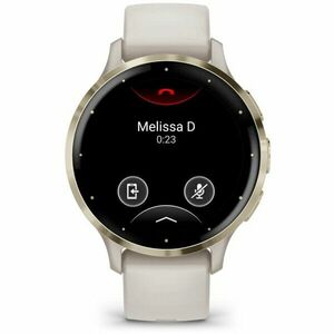 Ceas smartwatch Garmin Venu 3S, GPS, Wi-Fi, curea silicon, Ivory/Soft Gold imagine