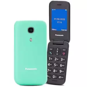 Telefon mobil Panasonic GSM KX-TU400EXC, Single SIM, Tehnologie 2 G, memorie Ram 1 Gb, Buton SOS, Verde, ideal pentru seniori imagine