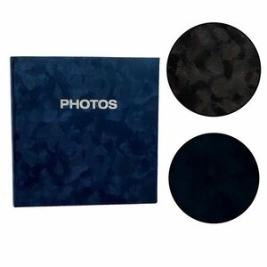 Album foto catifea, stocare 200 fotografii, 10x15 cm, spatiu notite, diverse culori Negru imagine