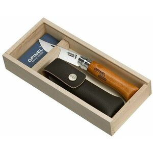 Opinel Wooden Gift Box N°08 Carbon + Sheath Cuțit turistice imagine