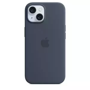 Husa de protectie Apple Silicone Case cu MagSafe pentru iPhone 15 Storm Blue imagine