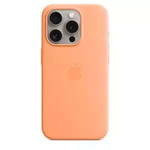 Husa de protectie Apple Silicone Case cu MagSafe pentru iPhone 15 Pro Orange Sorbet imagine