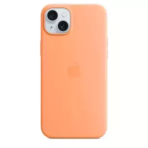 Husa de protectie Apple Silicone Case cu MagSafe pentru iPhone 15 Plus Orange Sorbet imagine