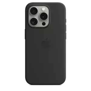 Husa de protectie Apple Silicone Case cu MagSafe pentru iPhone 15 Pro Black imagine