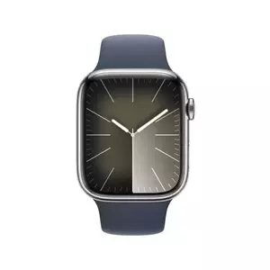 Smartwatch Apple Watch 9 GPS + Cellular 41mm Carcasa Silver Stainless Steel Bratara Storm Blue Sport - M/L imagine