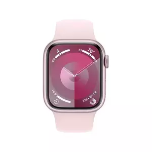 Smartwatch Apple Watch 9 GPS 45mm Carcasa Pink Aluminium Bratara Light Pink Sport - M/L imagine