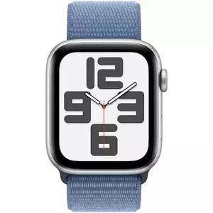 Smartwatch Apple Watch SE GPS + Cellular 44mm Carcasa Silver Aluminium Bratara Winter Blue Sport imagine